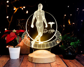 3D Physio Led Lamp with Name Engraving, Thank You for Physiotherapists, Christmas Gifts for Physiotherapists, Physiotherapist Gift 