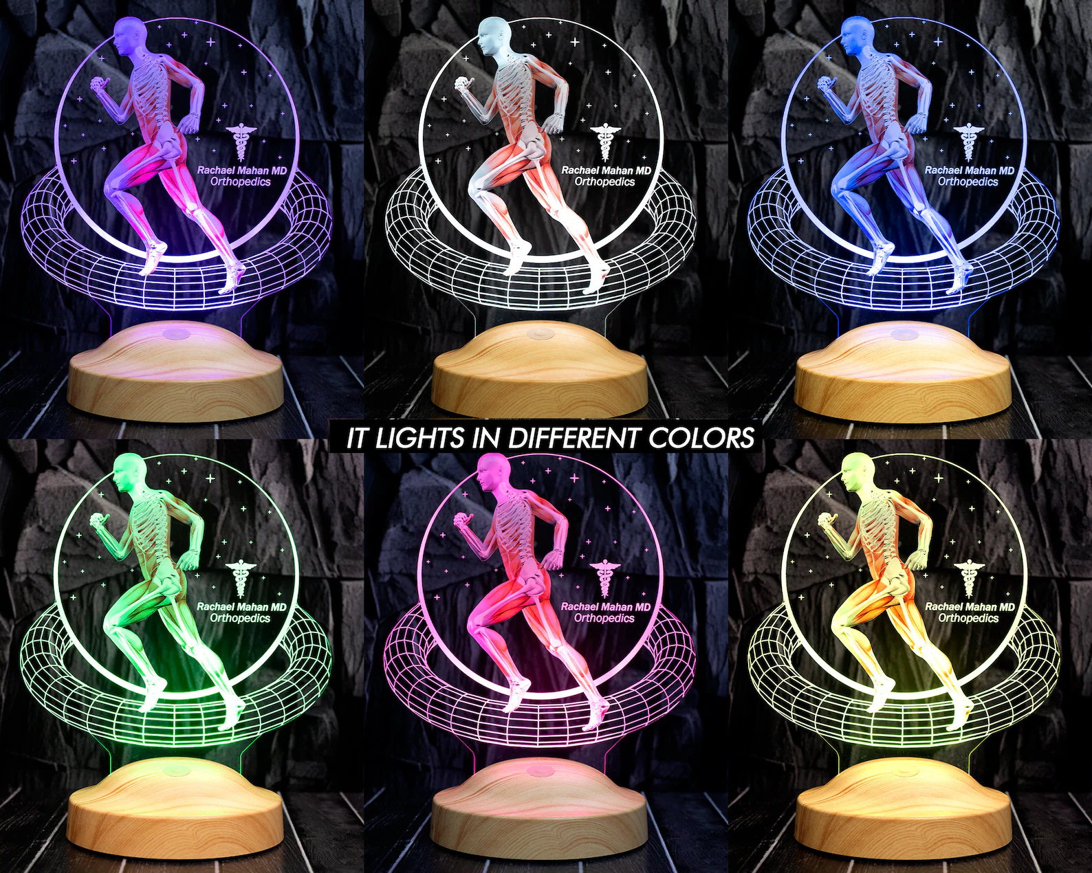 3D Physio Led Lamp with Name Engraving, Thank You for Physiotherapists, Christmas Gifts for Physiotherapists, Physiotherapist Gift 