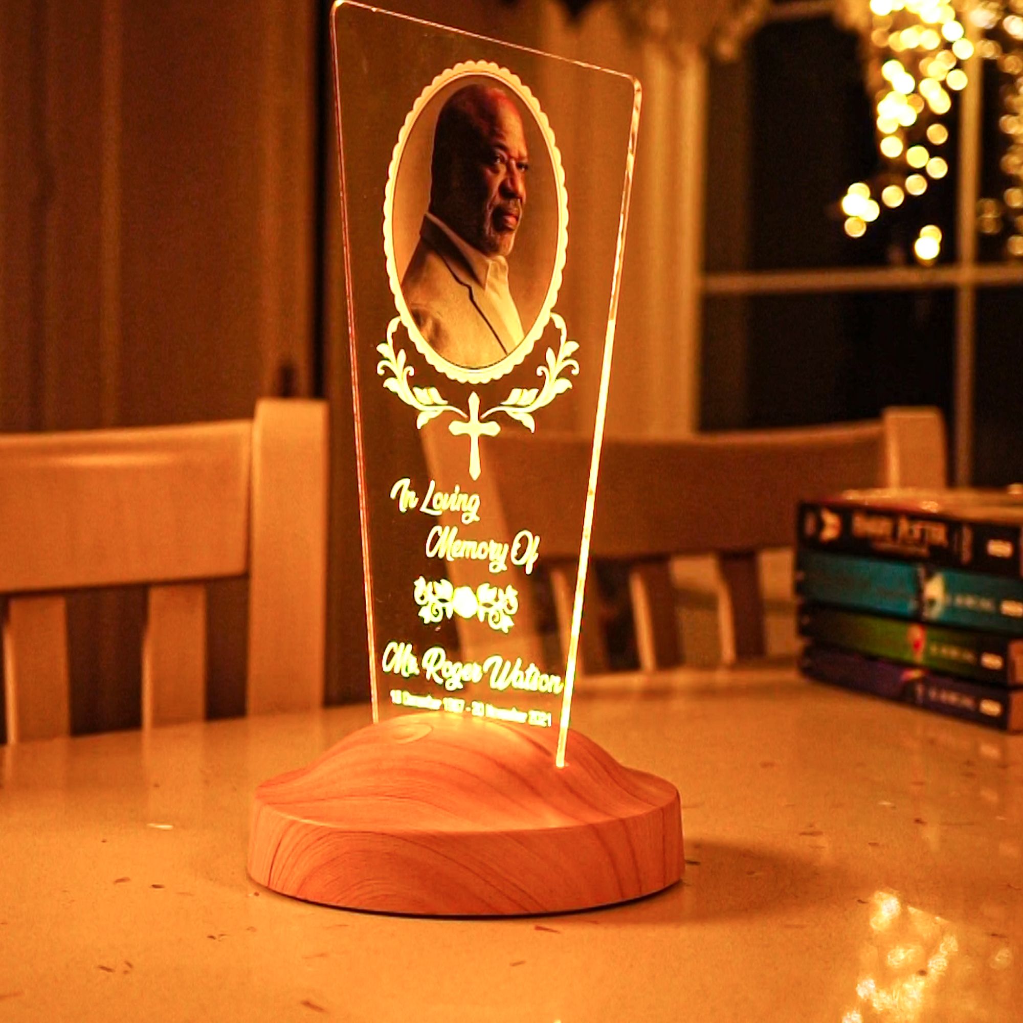 Celebration of Life Table Decoration | In Loving Memory Remembrance Light| Loss of dad | Loss of mom | Bereavement LED lamp