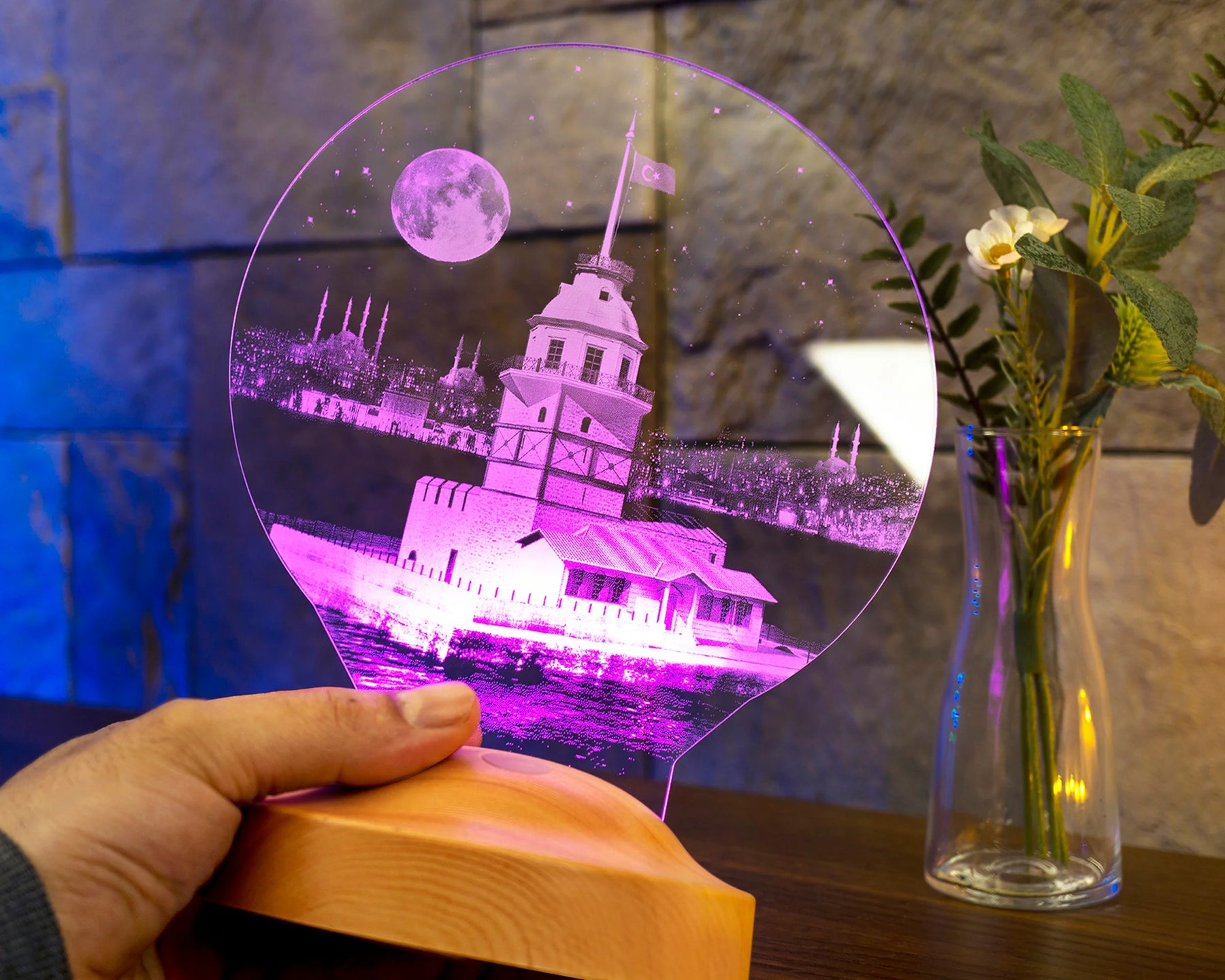 Maiden's Tower Istanbul Personalized lamp with custom text Kiz Kulesi