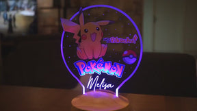 Personalized children's room lamp with UV print Pikachu