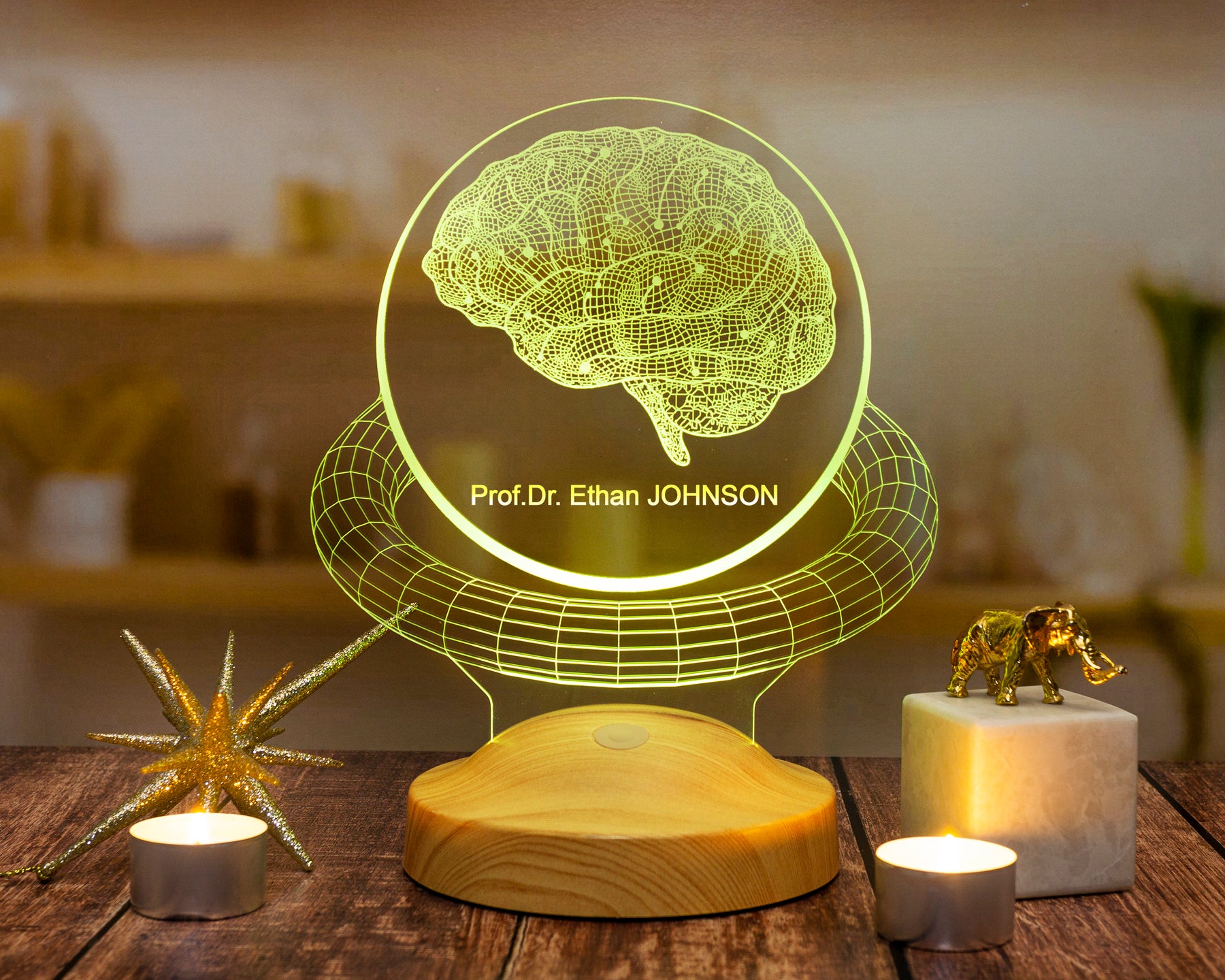 Personalized Brain 3D Lamp for School Psychologist, Psychology with Engraving