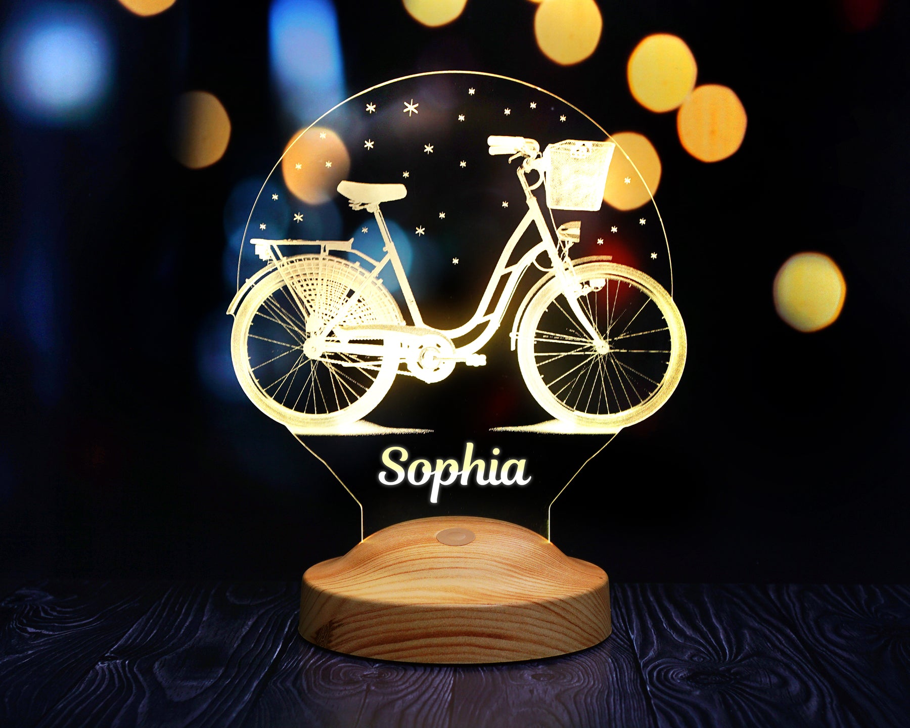 Bicycle Personalized lamp with text of your choice 