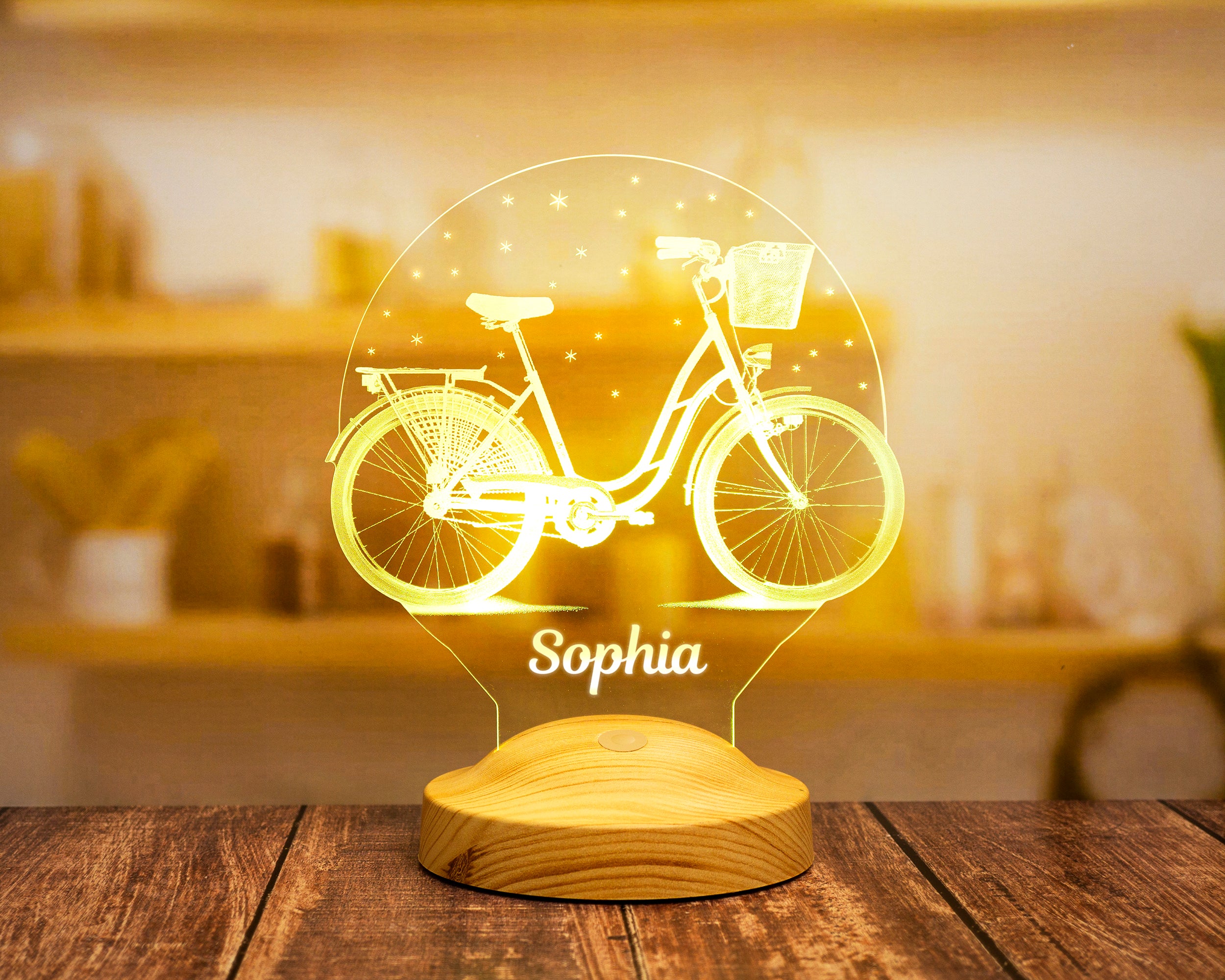 Bicycle Personalized lamp with text of your choice 