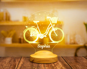 Bicycle Personalized lamp with text of your choice 