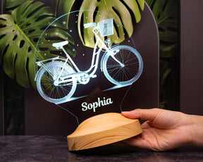 Bicycle Personalized lamp with text of your choice 