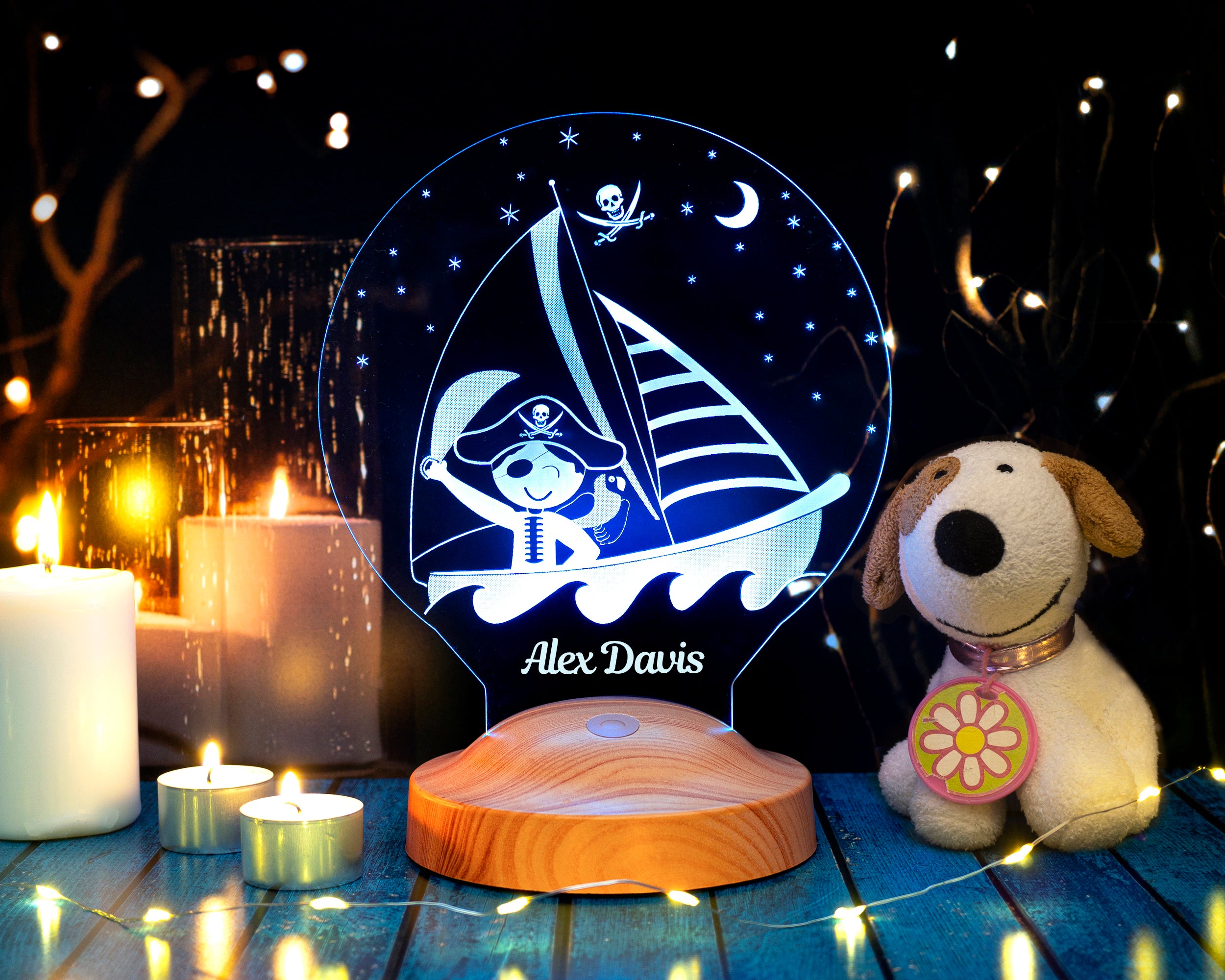 Pirate Personalized Gifts Lamp with custom text 
