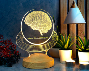 Personalized Brain 3D Lamp for School Psychologist, Psychology with Engraving