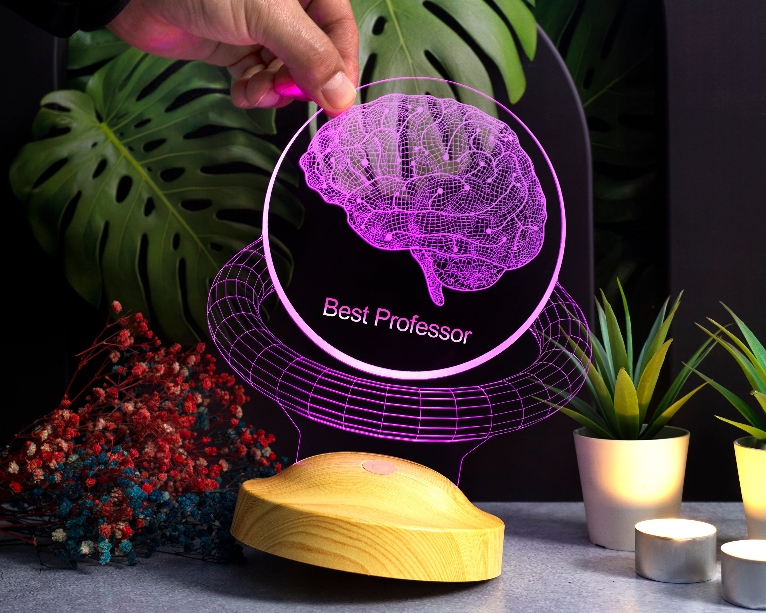 Personalized Brain 3D Lamp for School Psychologist, Psychology with Engraving