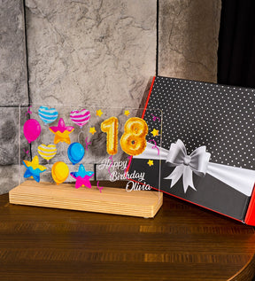 Personalized Birthday Gift with High Quality UV Print Wooden Standee &amp; Gift Box 