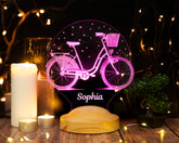 Bicycle Personalized lamp with text of your choice 