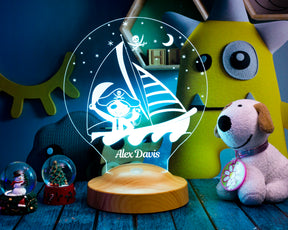Pirate Personalized Gifts Lamp with custom text 