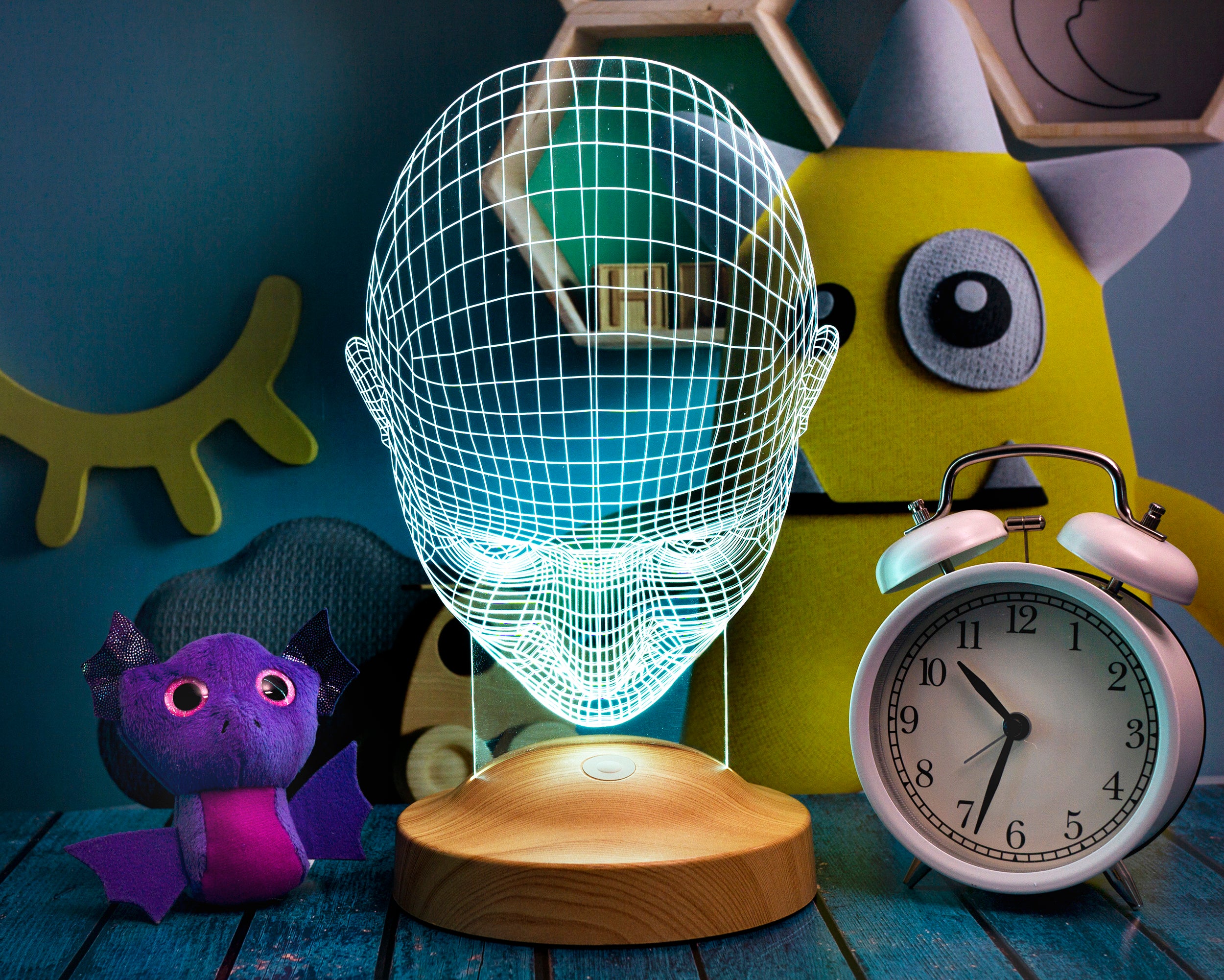 Head lamp 3D Vision LED night light. No text required 