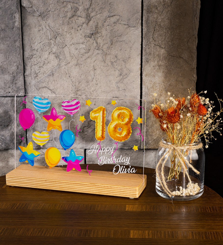 Personalized Birthday Gift with High Quality UV Print Wooden Standee &amp; Gift Box 