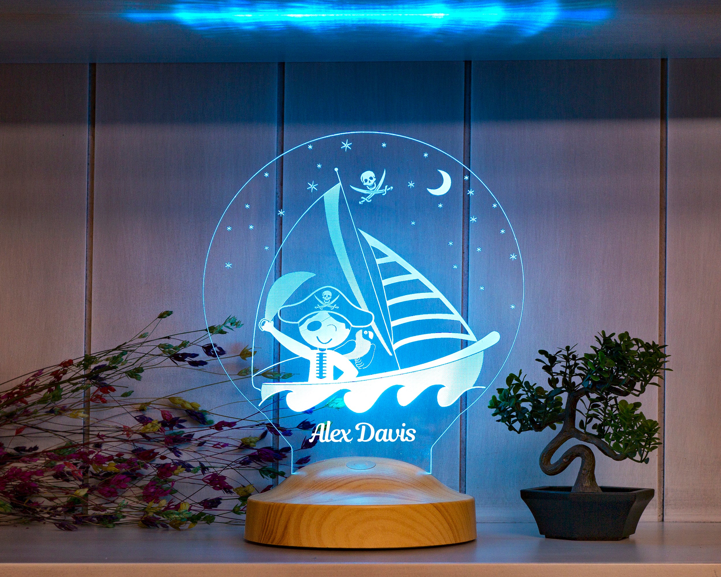Pirate Personalized Gifts Lamp with custom text 