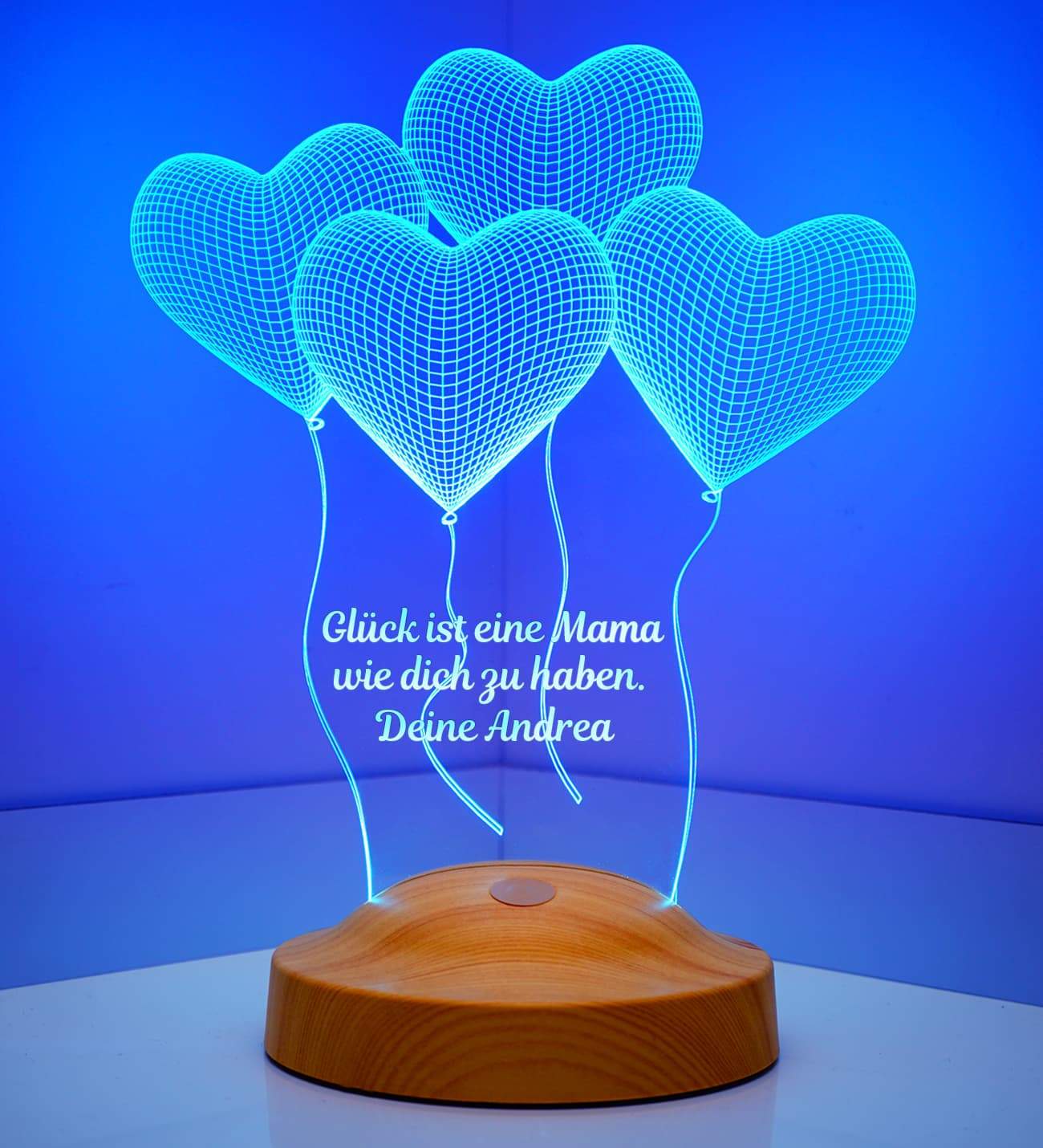 Four Hearts Personalized Mother's Day Gifts Lamp with text of your choice
