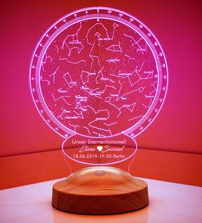 Your personal star sky star moon lamp with desired text night sky