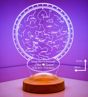 Your personal star sky star moon lamp with desired text night sky