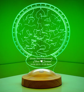 Your personal star sky star moon lamp with desired text night sky