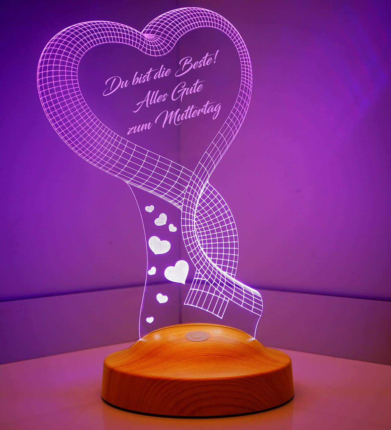 A heart Personalized lamp with text of your choice