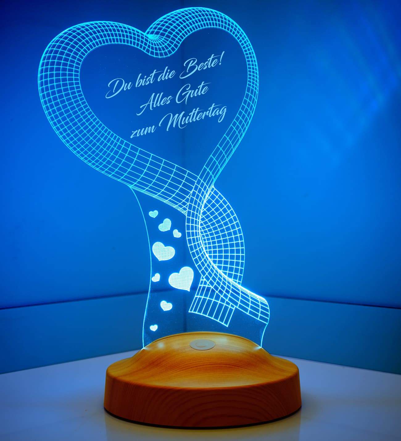 A heart Personalized lamp with text of your choice