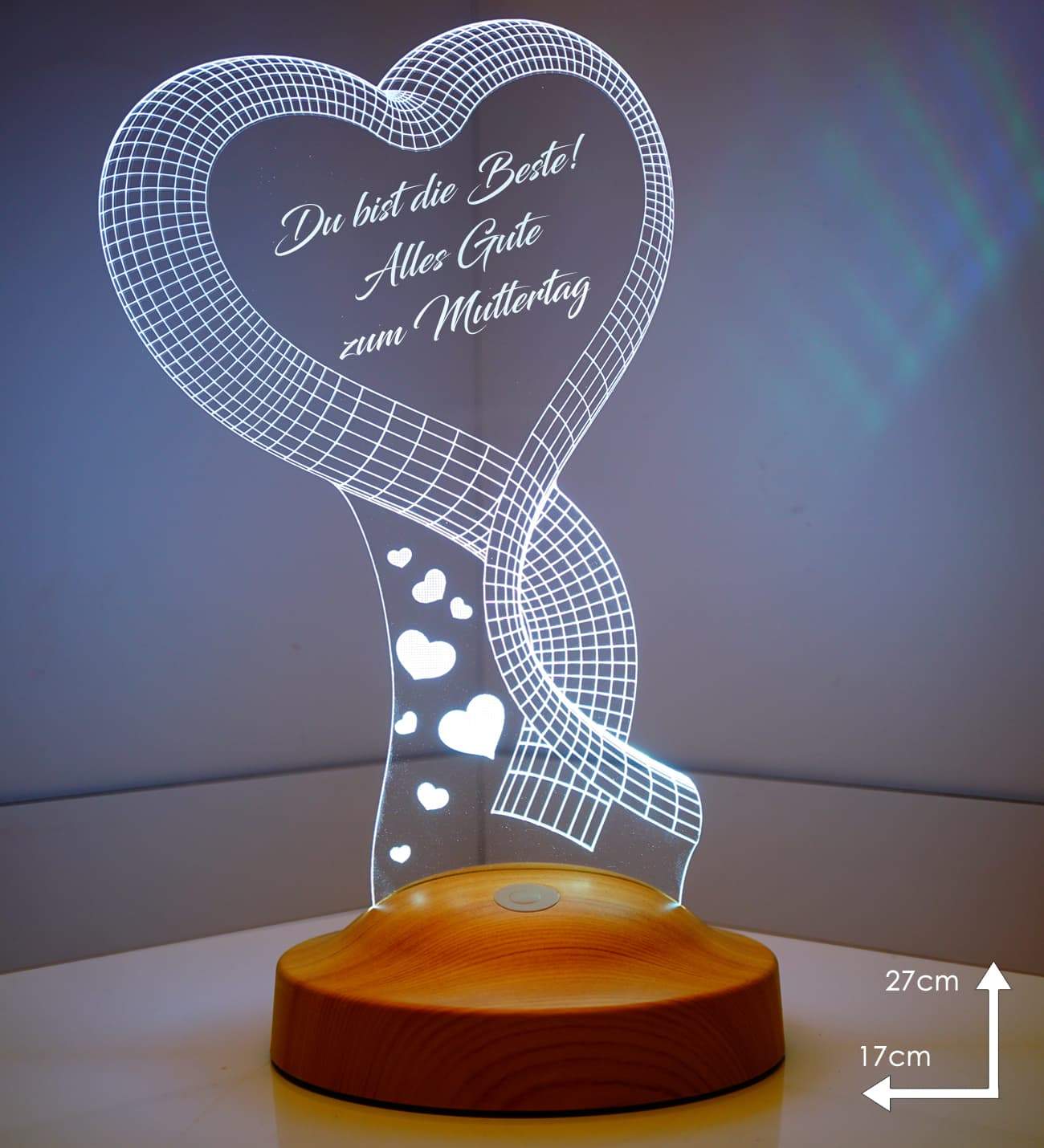 A heart Personalized lamp with text of your choice