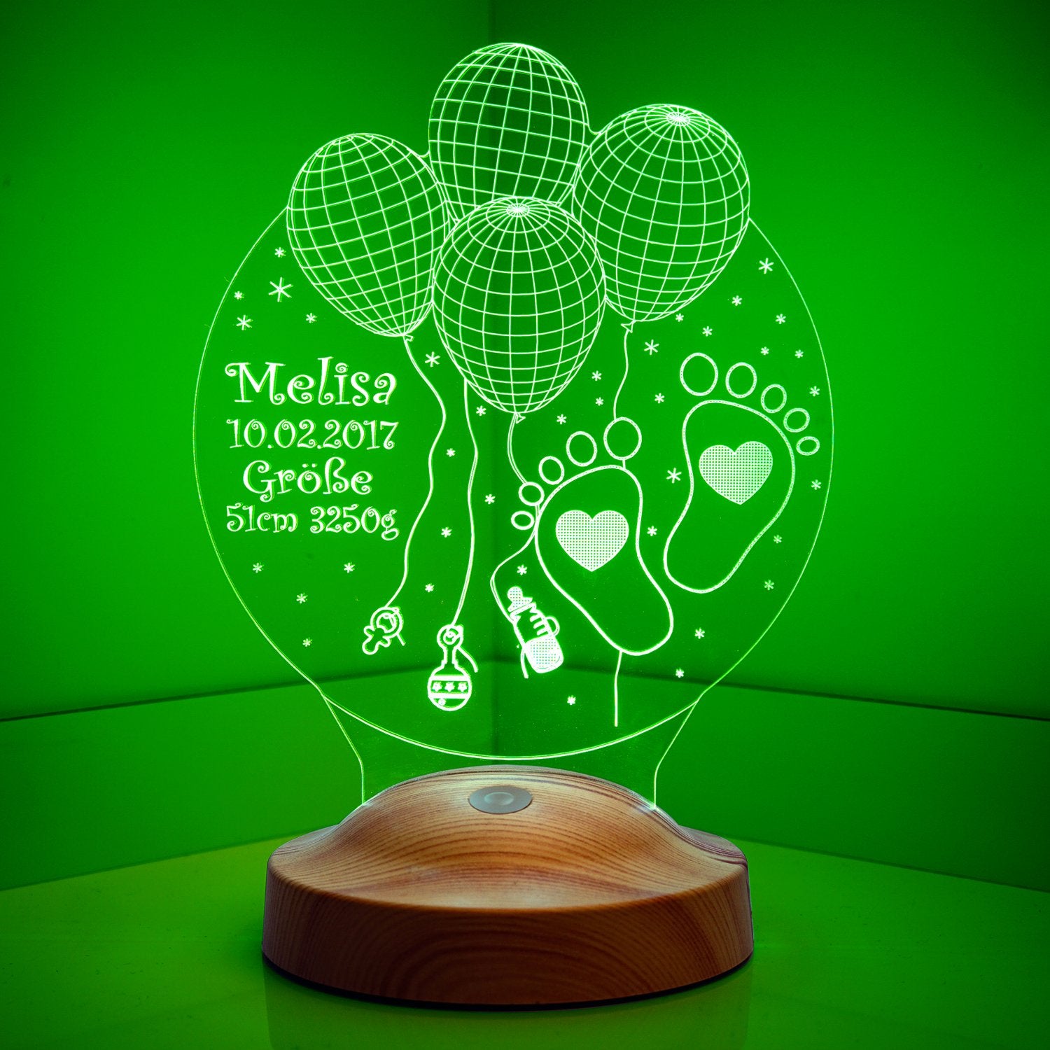 Welcome Baby Personalized lamp with text of your choice