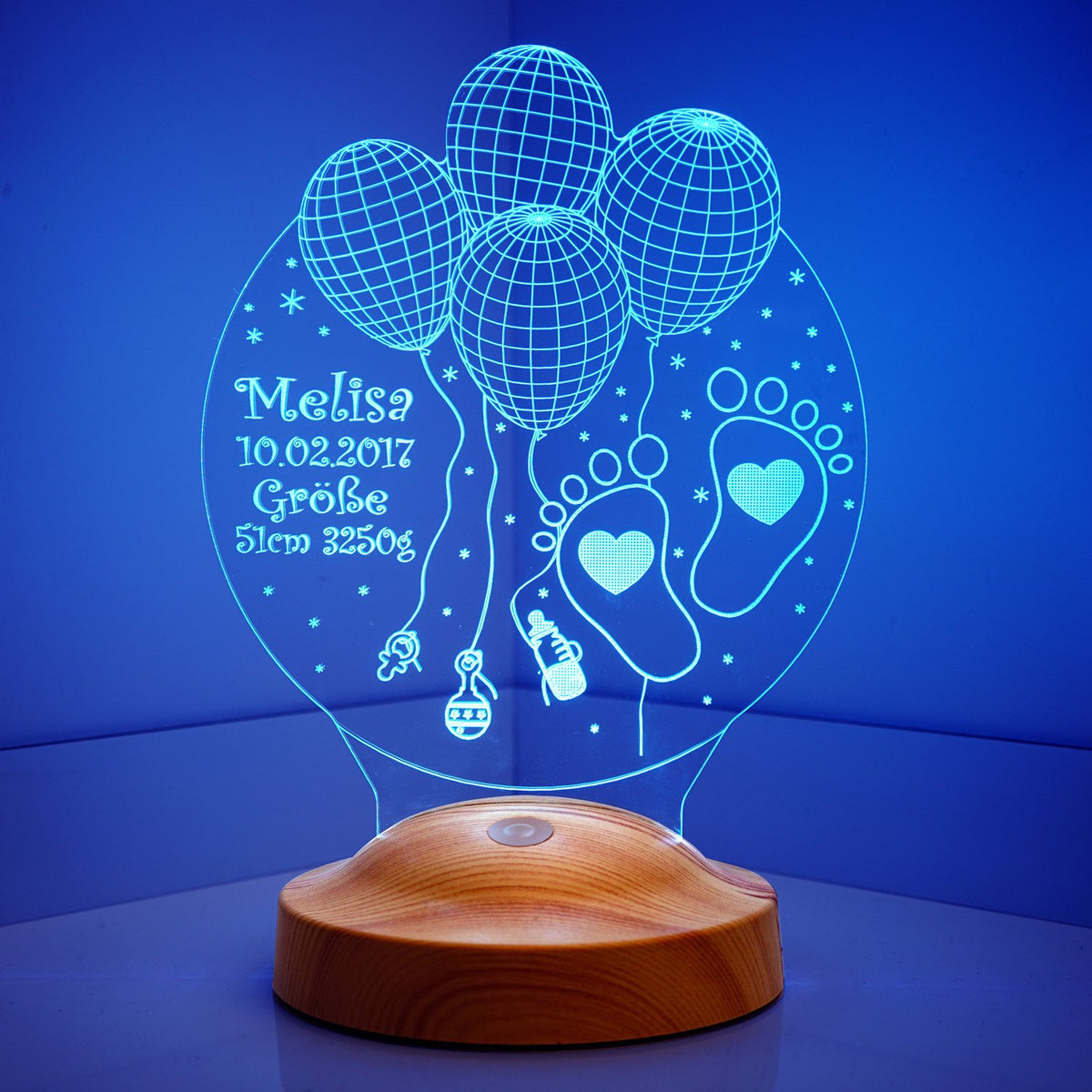 Welcome Baby Personalized lamp with text of your choice
