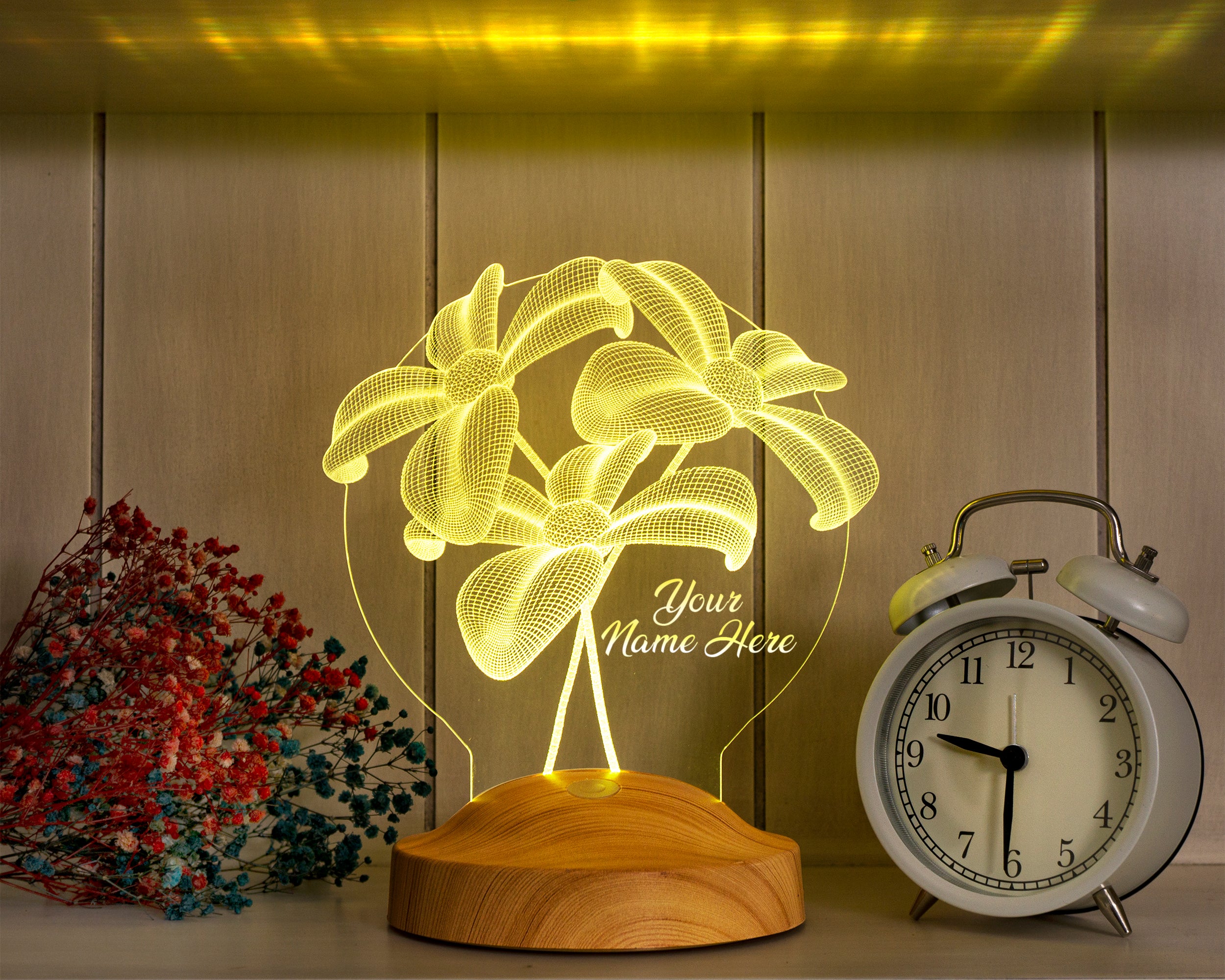 Bouquet Personalized lamp with text of your choice