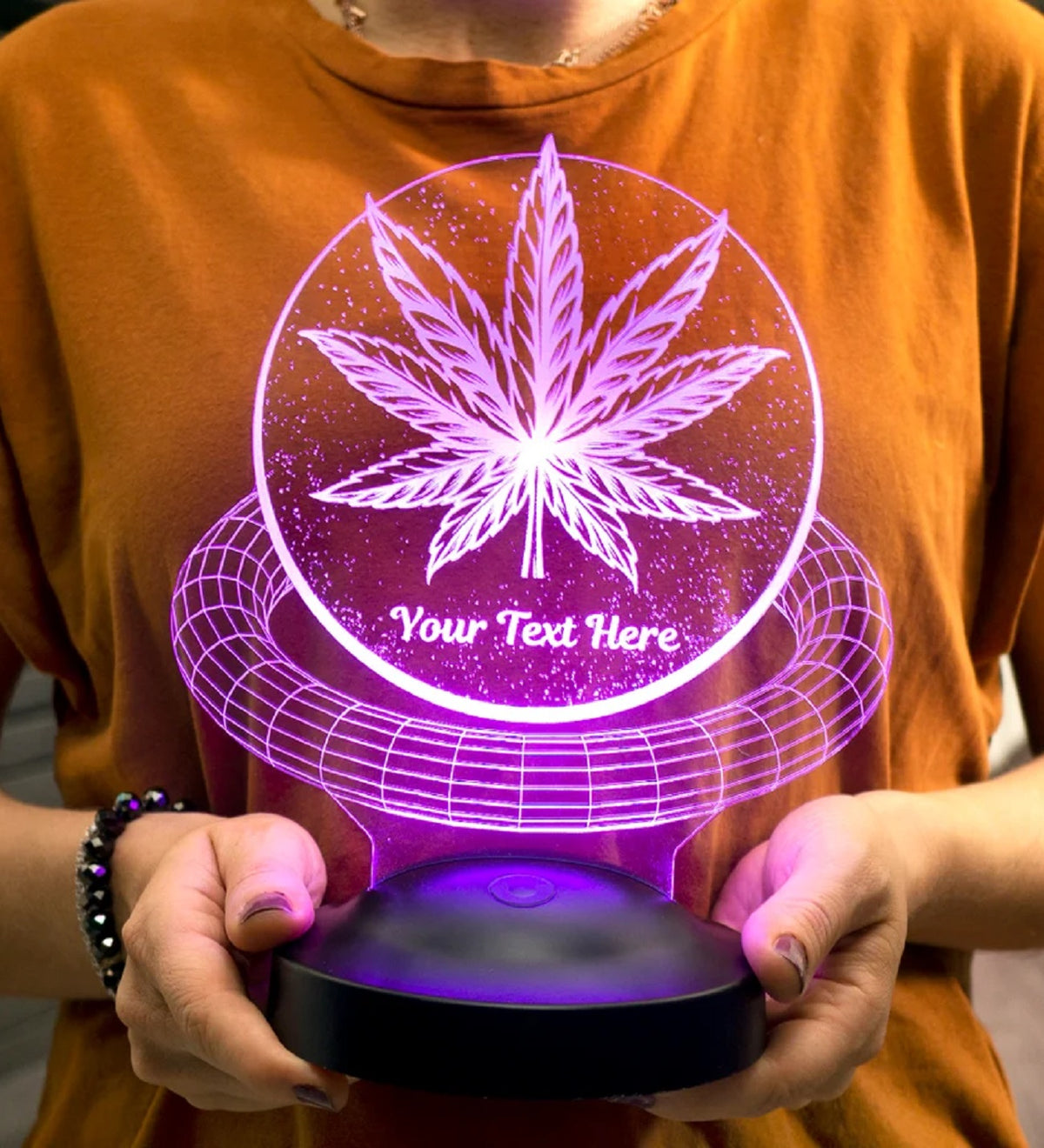 CANNABIS PERSONALIZED LAMP WITH DESIRED TEXT