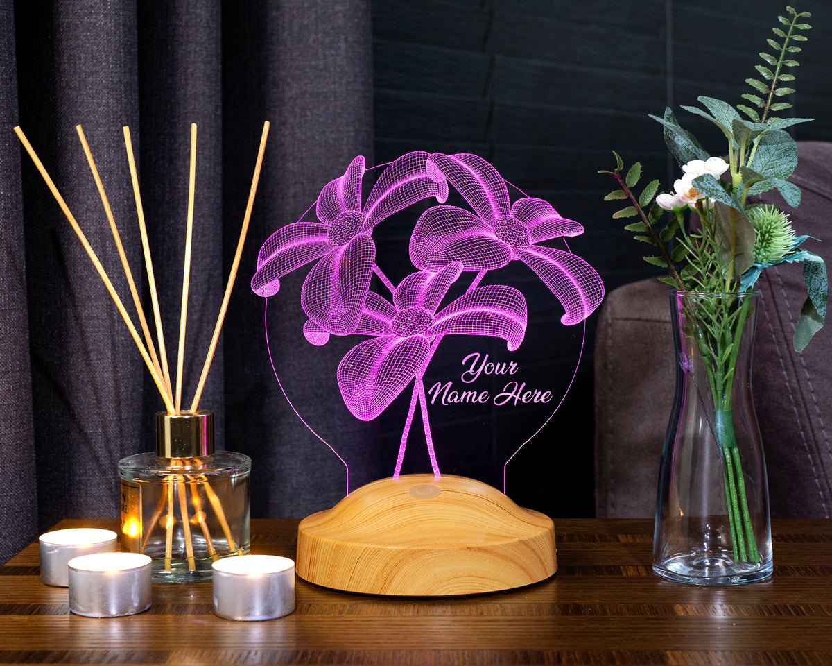 Bouquet Personalized lamp with text of your choice