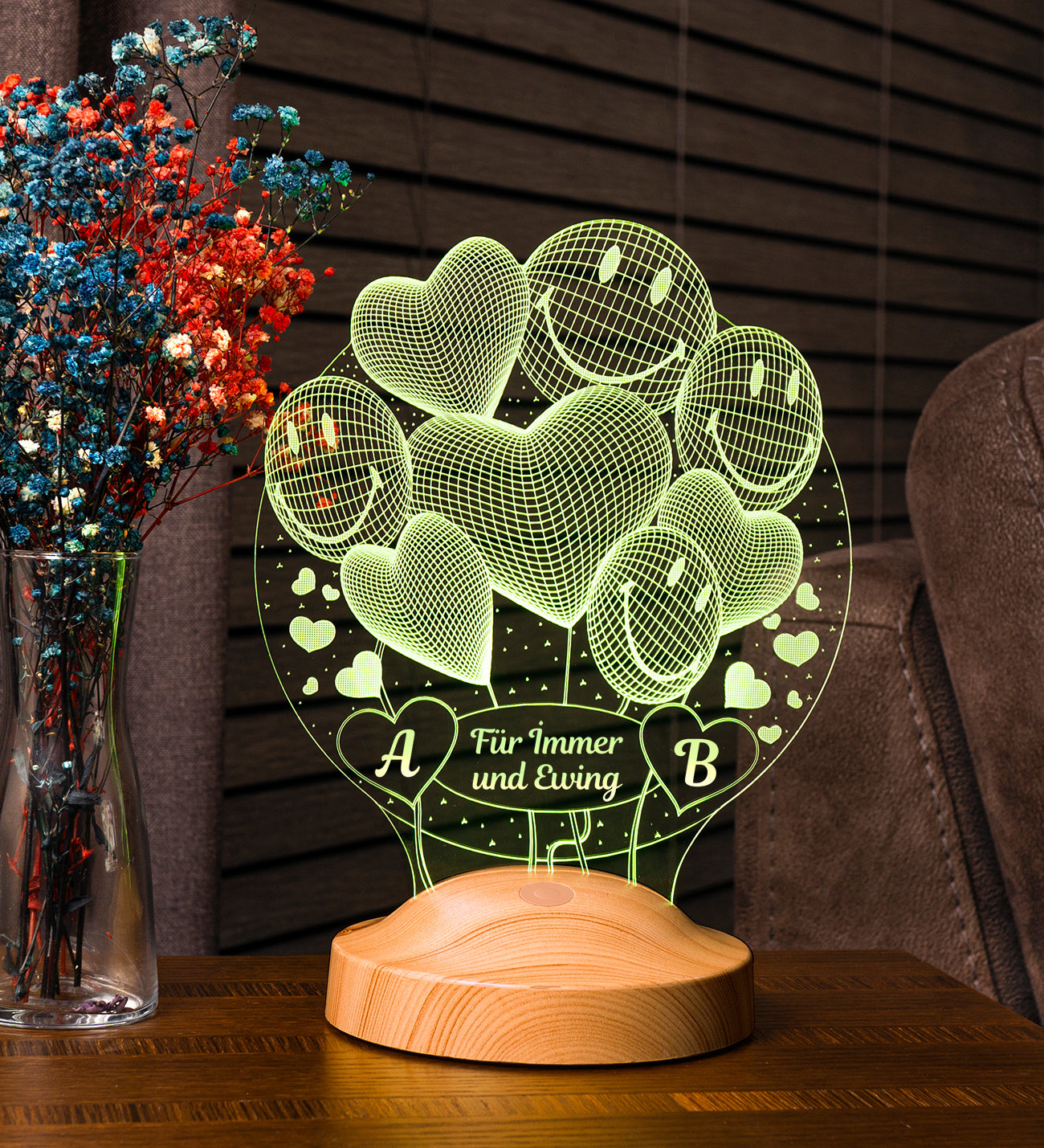 Smiley Balloon Personalized Gifts Lamp with custom text