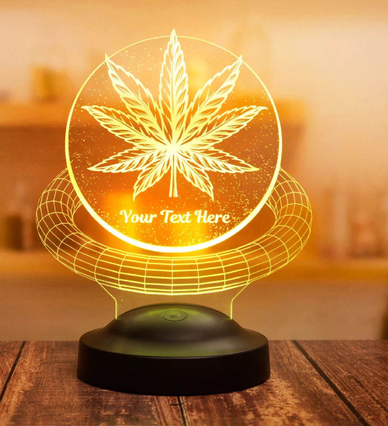 CANNABIS PERSONALIZED LAMP WITH DESIRED TEXT