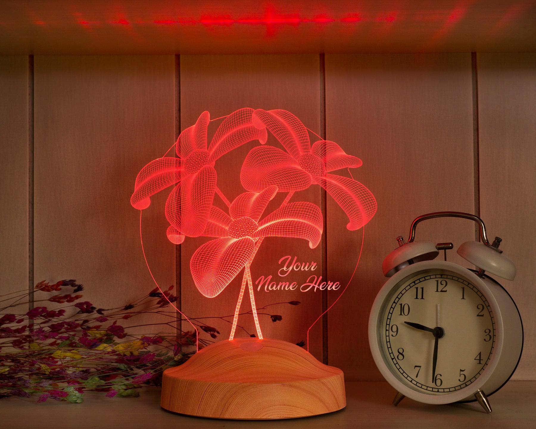 Bouquet Personalized lamp with text of your choice