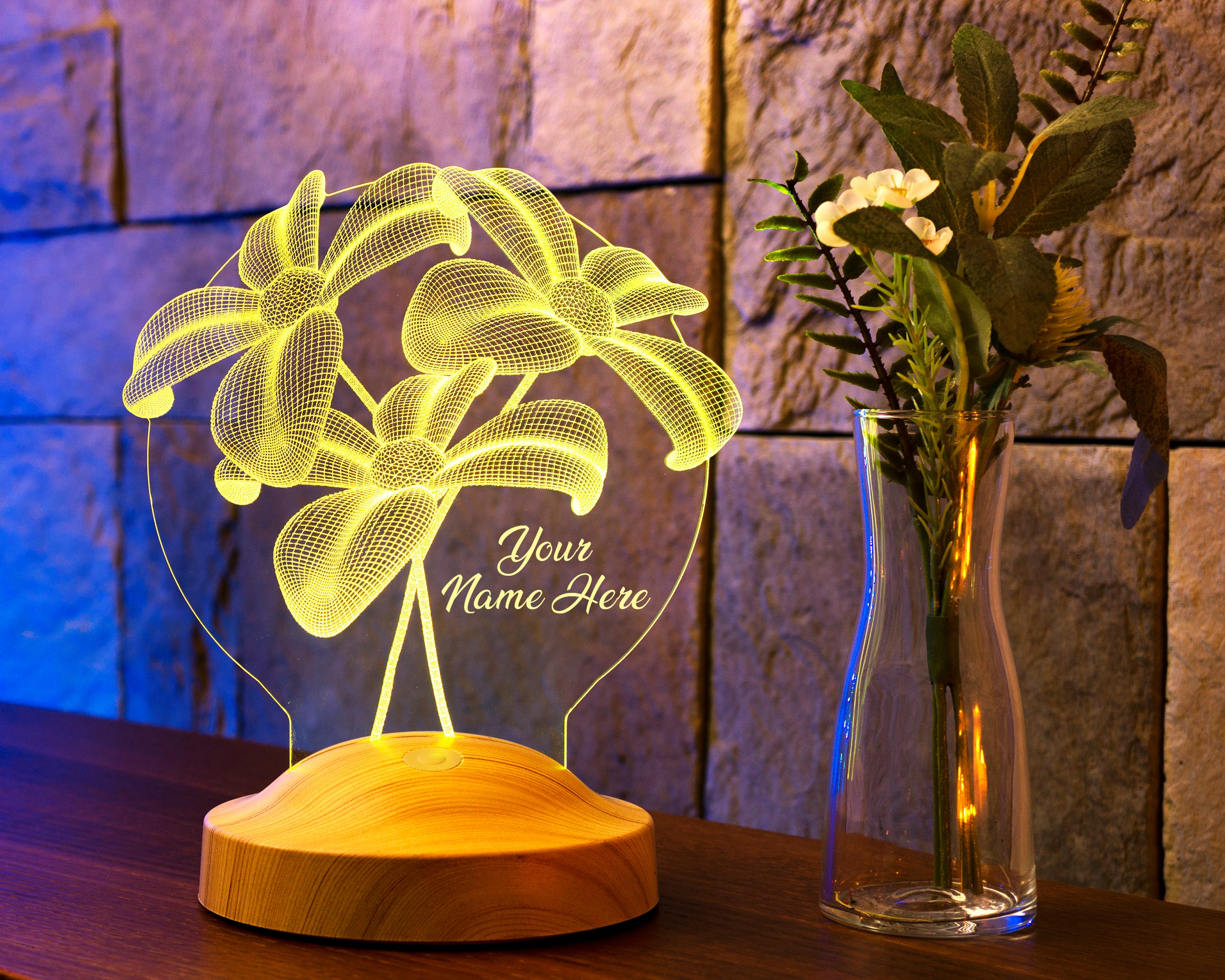 Bouquet Personalized lamp with text of your choice