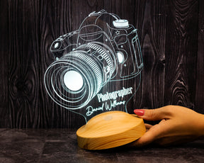 Photo camera LED lamp as a gift for photographers 3D illusion lamp 