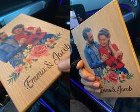 Personalized photo gift on solid wood for special moments of happiness 15x21cm 