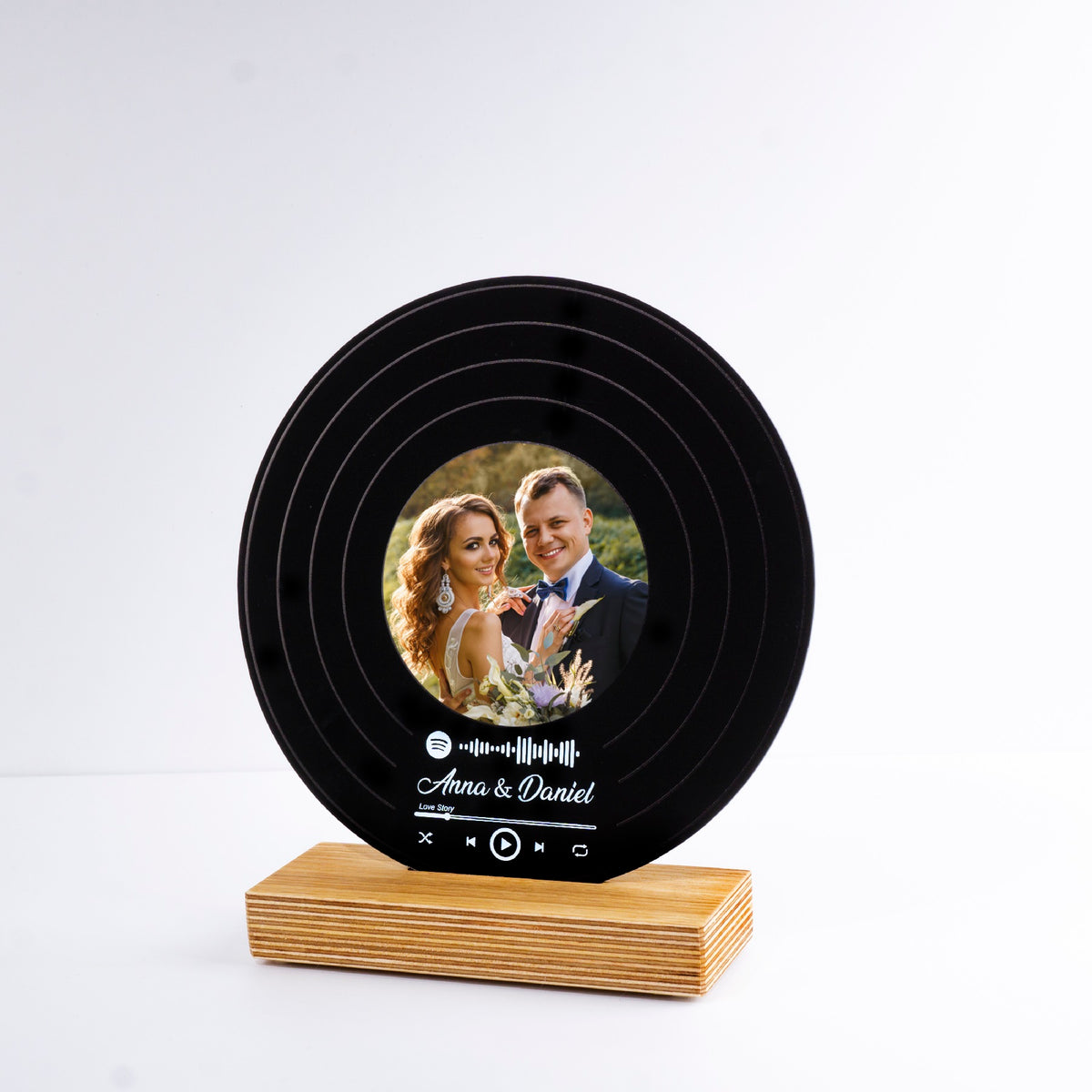 Personalized Vinyl Record Standee Spotify Song and Picture with High Quality UV Print Wooden Standee &amp; Gift Box 