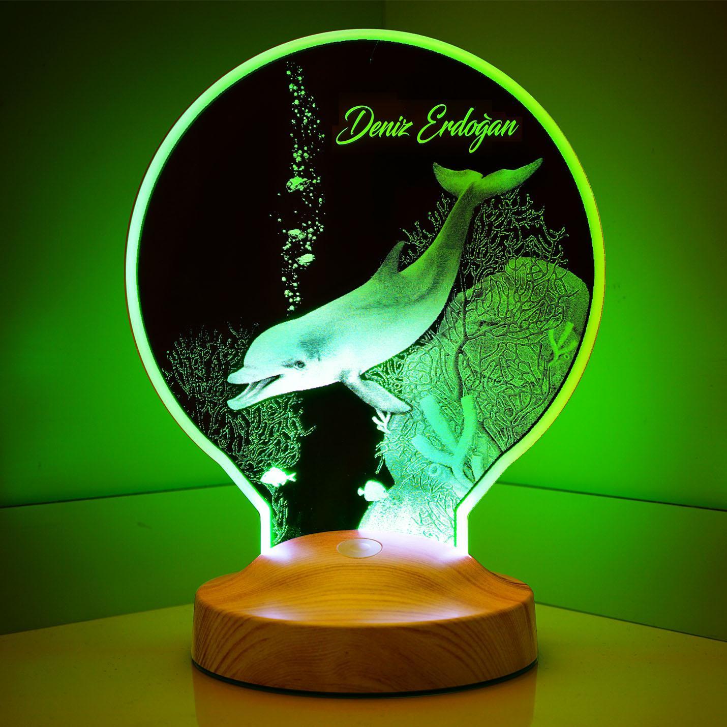 Dolphin Personalized lamp with custom text Dolphin animal