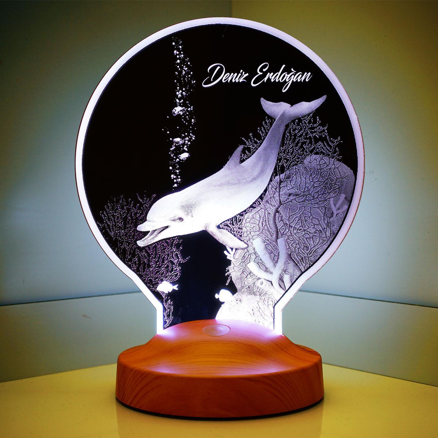 Dolphin Personalized lamp with custom text Dolphin animal