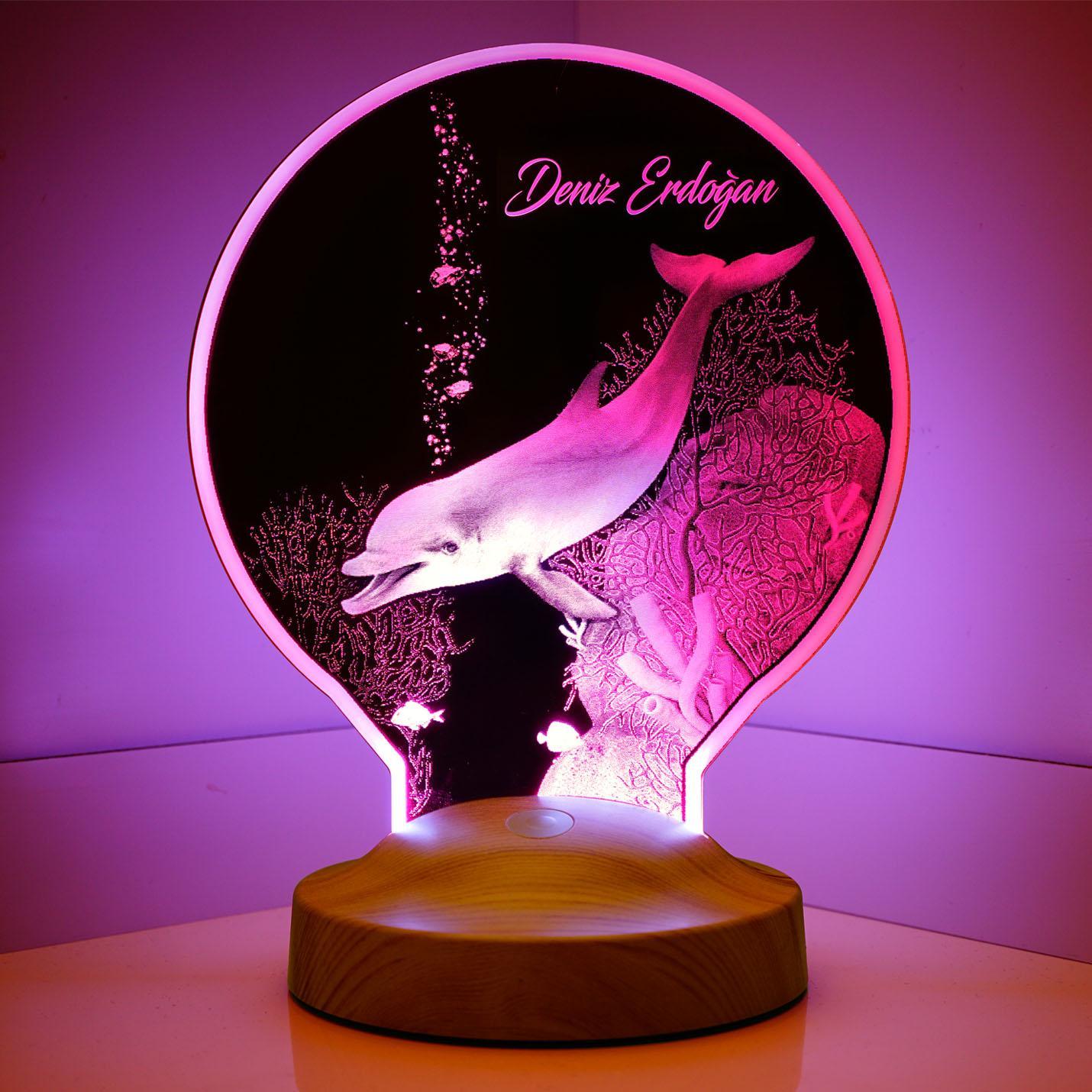 Dolphin Personalized lamp with custom text Dolphin animal