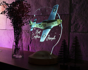 AIRPLANE NIGHT LIGHT Rgb night light, Mustang P52 airplane light perfect for bedside table