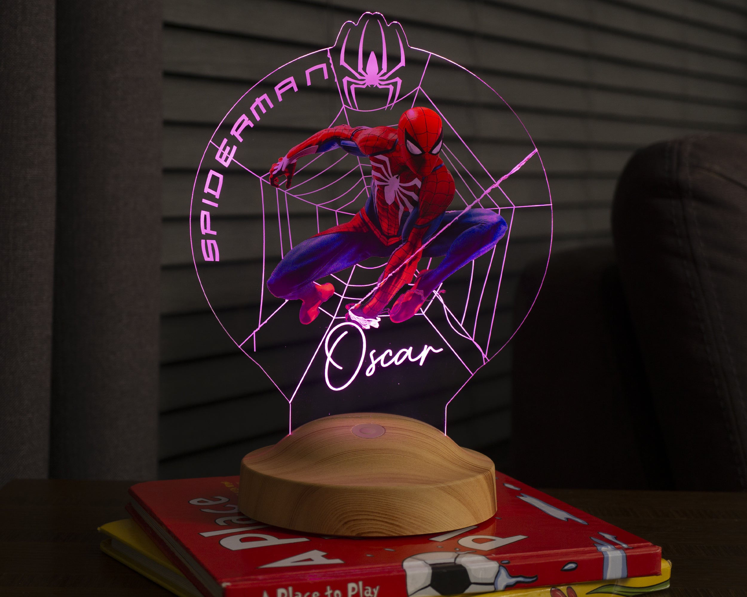 Spider Personalized Lamp with UV Printing 3D Vision LED Night Light