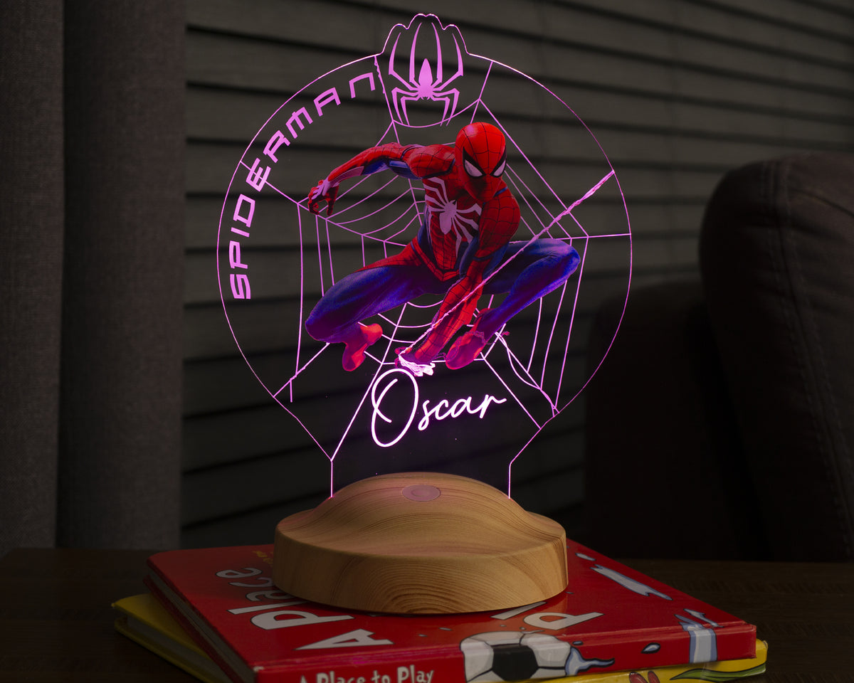 Spider Personalized Lamp with UV Printing 3D Vision LED Night Light