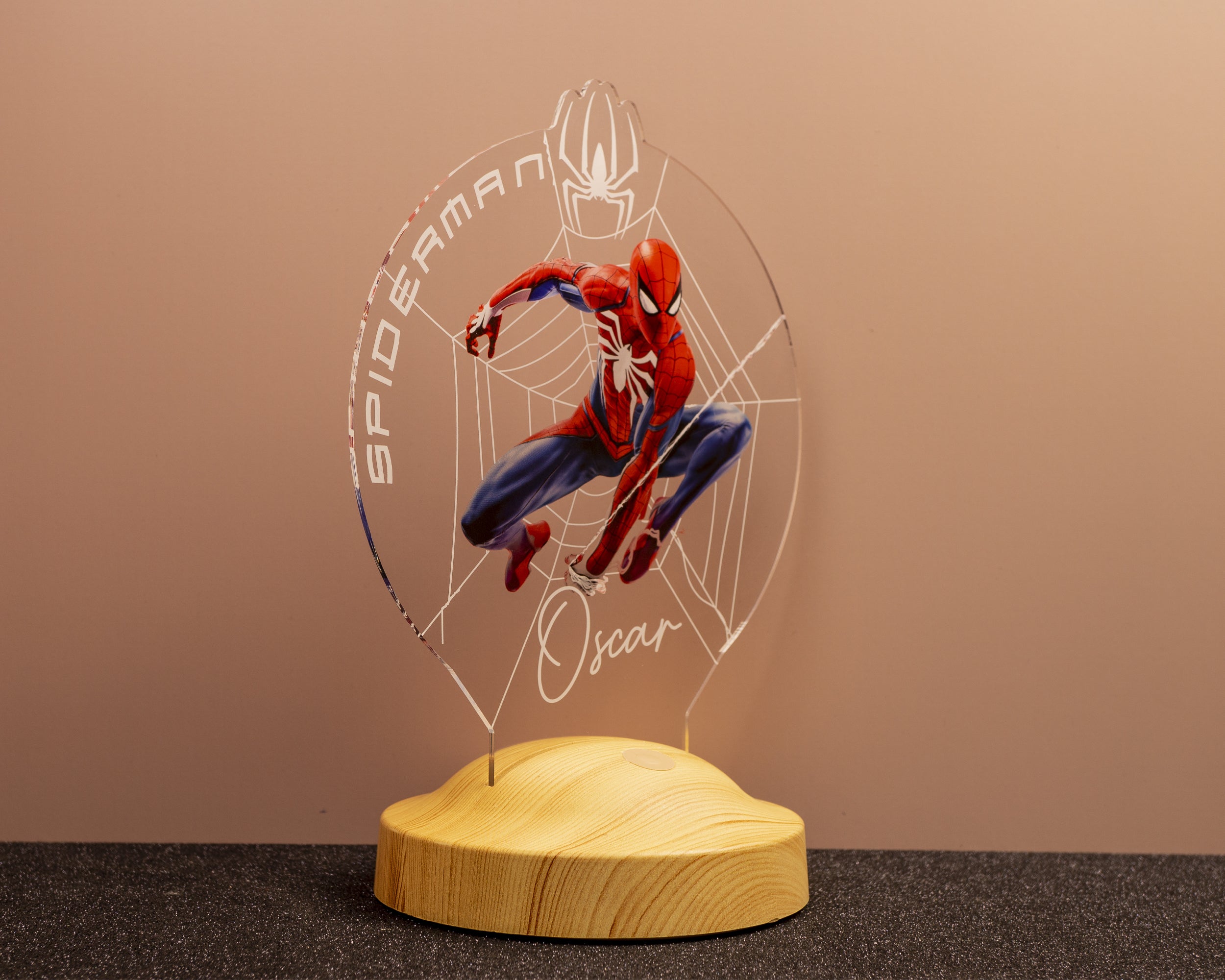 Spider Personalized Lamp with UV Printing 3D Vision LED Night Light