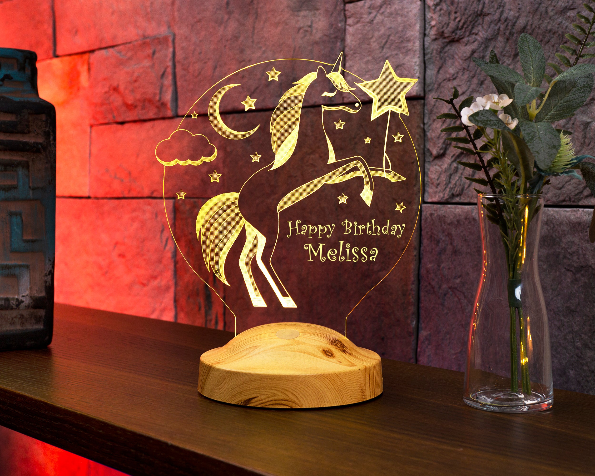Unicorn Night Light Personalized Nursery Decor Gift for Little Girls, 1st Birthday Girls Gift