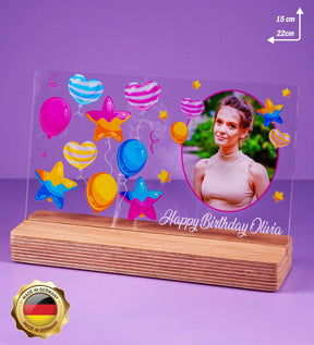 Personalized birthday photo gift with high-quality UV printing Wooden standee &amp; gift box 