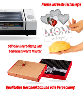 Four hearts personalized LED photo lamp for mother, mom with high-quality UV printing as a mother's day gift 