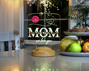 personalized LED gift lamp for mother, mom with high-quality laser engraving as a mother's day gift 