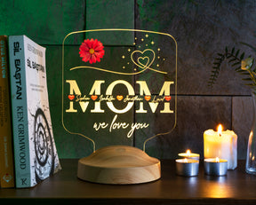 personalized LED gift lamp for mother, mom with high-quality laser engraving as a mother's day gift 